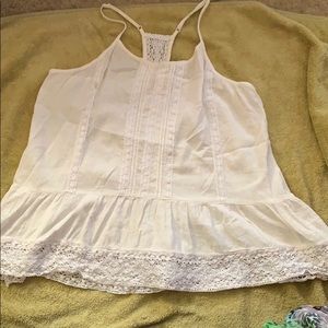 White blouse with lace designs